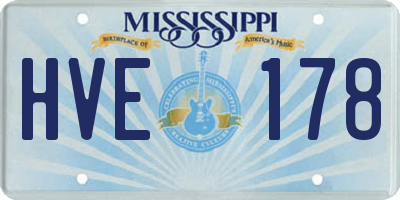 MS license plate HVE178