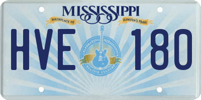 MS license plate HVE180