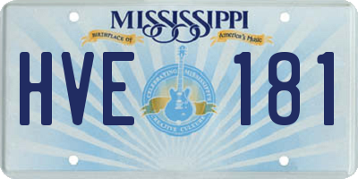 MS license plate HVE181
