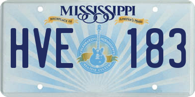 MS license plate HVE183