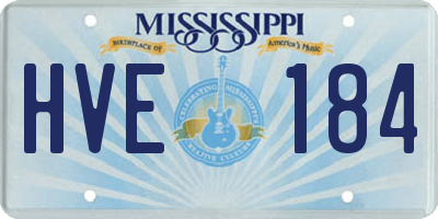MS license plate HVE184