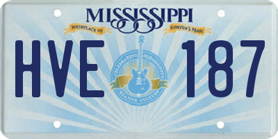 MS license plate HVE187