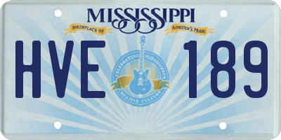 MS license plate HVE189