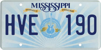 MS license plate HVE190