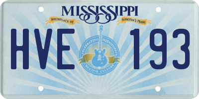 MS license plate HVE193