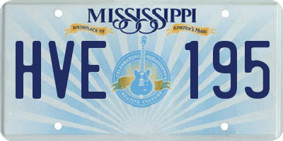 MS license plate HVE195