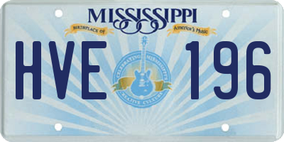 MS license plate HVE196