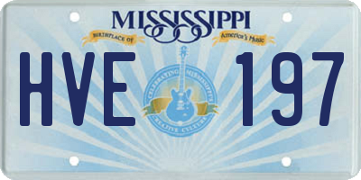 MS license plate HVE197