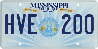 MS license plate HVE200