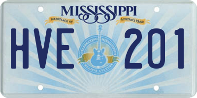 MS license plate HVE201