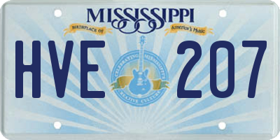 MS license plate HVE207