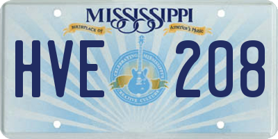 MS license plate HVE208