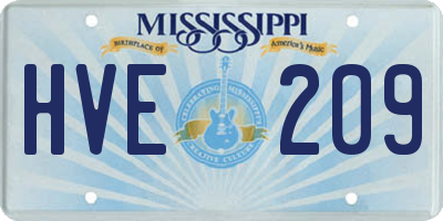 MS license plate HVE209
