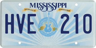 MS license plate HVE210