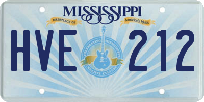 MS license plate HVE212