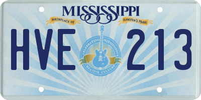 MS license plate HVE213