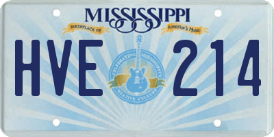 MS license plate HVE214
