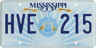 MS license plate HVE215