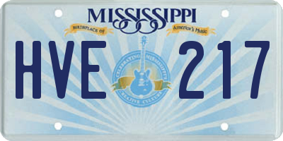 MS license plate HVE217