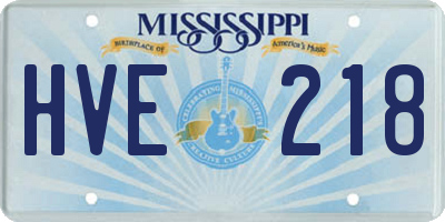 MS license plate HVE218