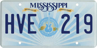 MS license plate HVE219