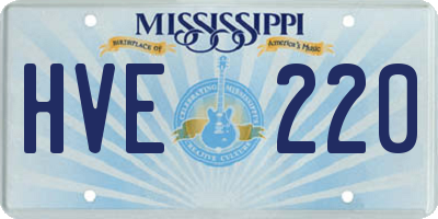 MS license plate HVE220
