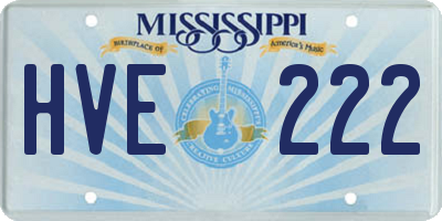 MS license plate HVE222