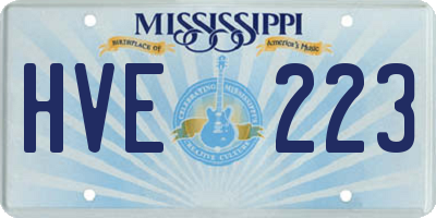 MS license plate HVE223