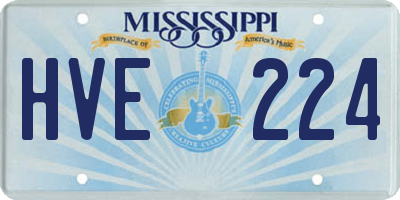 MS license plate HVE224