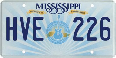 MS license plate HVE226