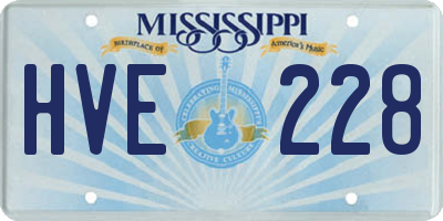 MS license plate HVE228