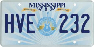 MS license plate HVE232