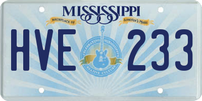MS license plate HVE233