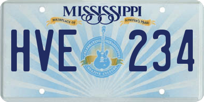 MS license plate HVE234