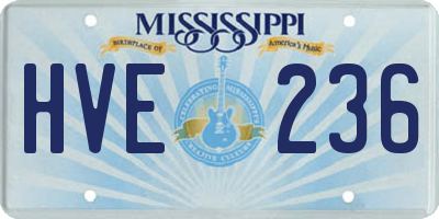 MS license plate HVE236