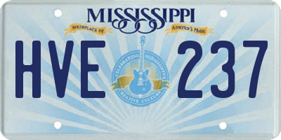MS license plate HVE237
