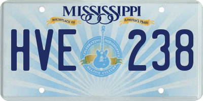 MS license plate HVE238