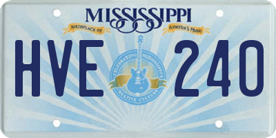 MS license plate HVE240
