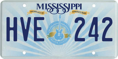 MS license plate HVE242