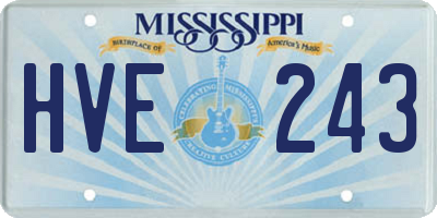 MS license plate HVE243