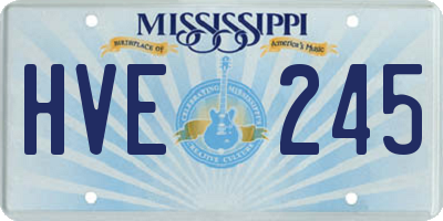 MS license plate HVE245