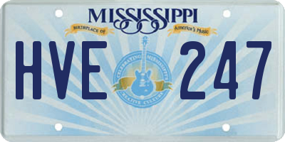 MS license plate HVE247