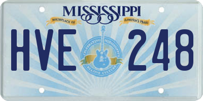 MS license plate HVE248