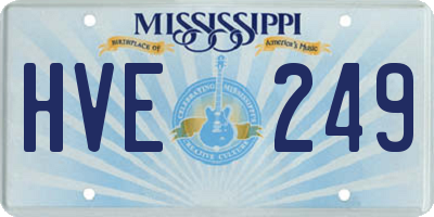 MS license plate HVE249