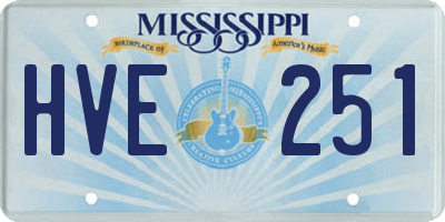 MS license plate HVE251