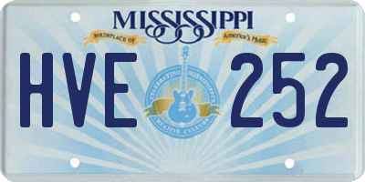 MS license plate HVE252