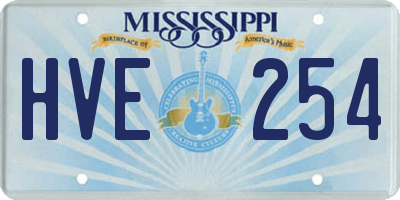 MS license plate HVE254