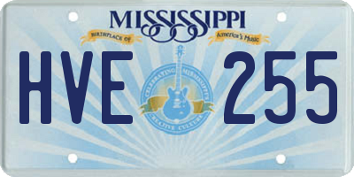 MS license plate HVE255