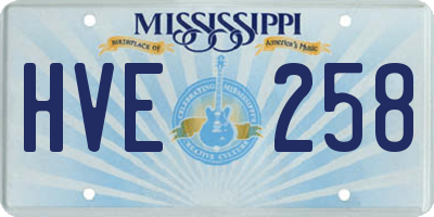 MS license plate HVE258