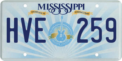MS license plate HVE259